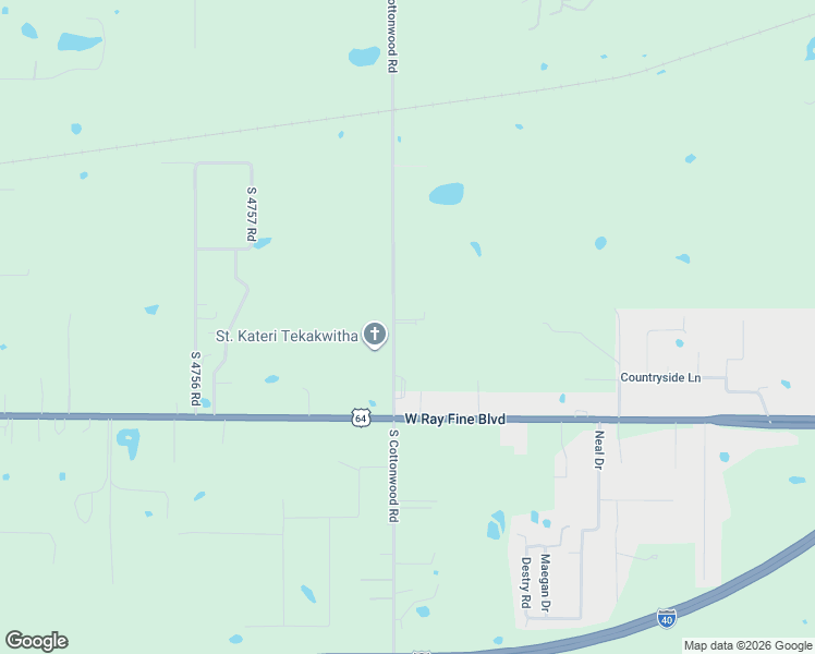 map of restaurants, bars, coffee shops, grocery stores, and more near 110743 South 4760 Road in Muldrow