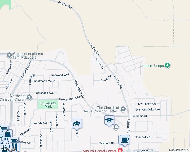 map of restaurants, bars, coffee shops, grocery stores, and more near 5801 Cedar Falls Drive in Bakersfield