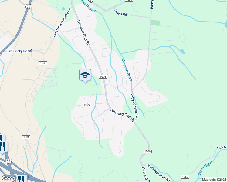 map of restaurants, bars, coffee shops, grocery stores, and more near 27 Fox Briar Drive in Fletcher