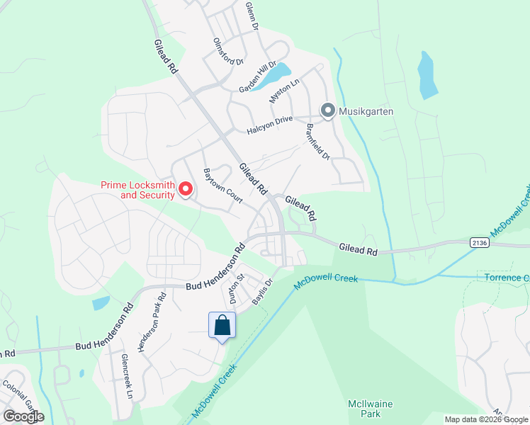 map of restaurants, bars, coffee shops, grocery stores, and more near 13640 Swinton Road in Huntersville
