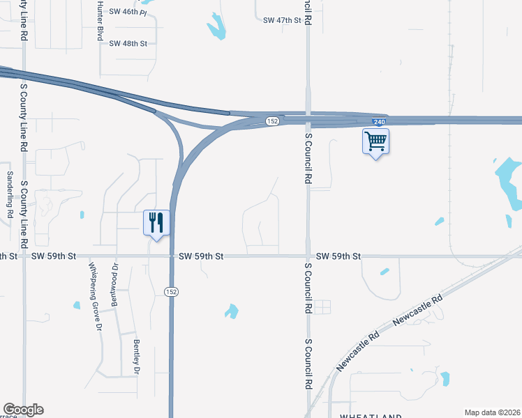 map of restaurants, bars, coffee shops, grocery stores, and more near 5617 Clearwater Drive in Oklahoma City