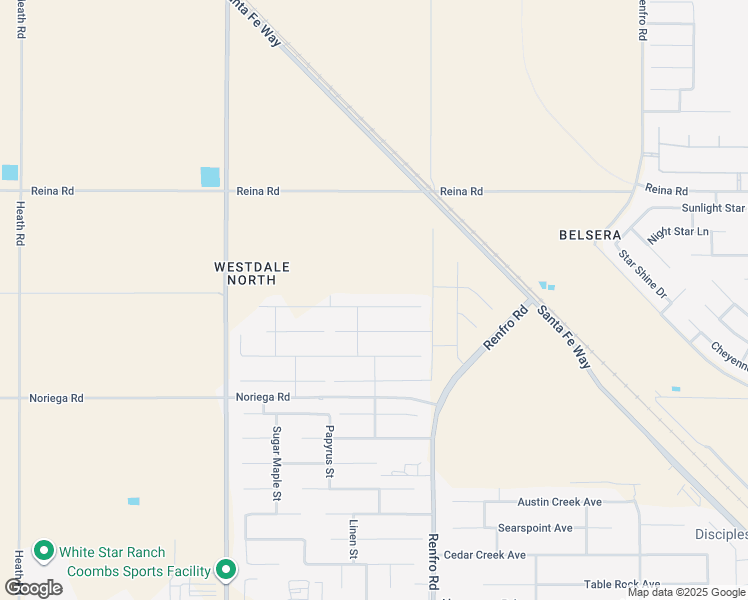 map of restaurants, bars, coffee shops, grocery stores, and more near 14712 Pams Way in Bakersfield