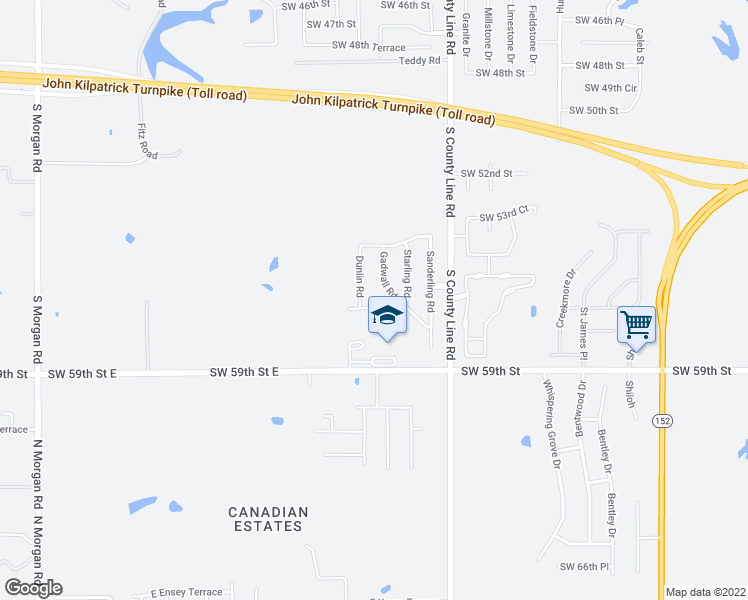map of restaurants, bars, coffee shops, grocery stores, and more near 9121 Southwest 56th Street in Oklahoma City