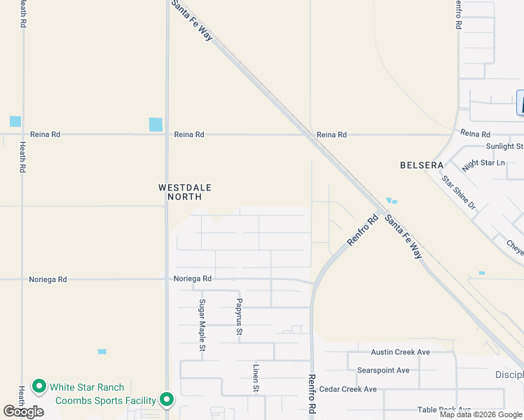 map of restaurants, bars, coffee shops, grocery stores, and more near 14724 Pams Way in Bakersfield