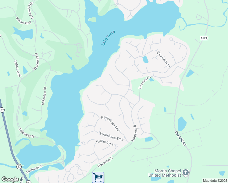 map of restaurants, bars, coffee shops, grocery stores, and more near 1120 Falling Stream in Sanford