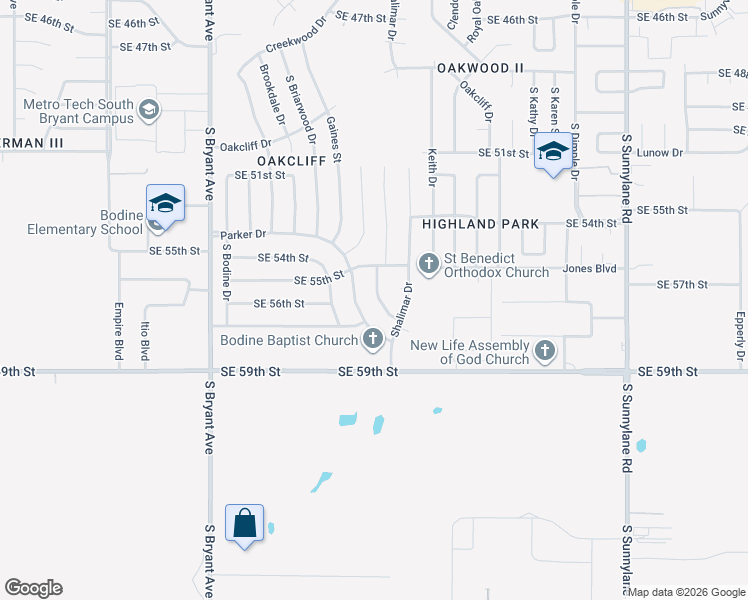 map of restaurants, bars, coffee shops, grocery stores, and more near 5701 Evanbrook Terrace in Oklahoma City
