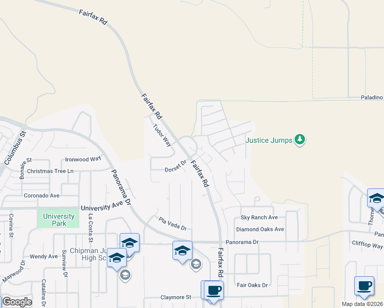 map of restaurants, bars, coffee shops, grocery stores, and more near 6013 Hill Dale Plaza in Bakersfield