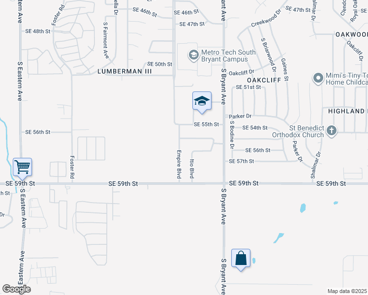 map of restaurants, bars, coffee shops, grocery stores, and more near 5708 Empire Boulevard in Oklahoma City