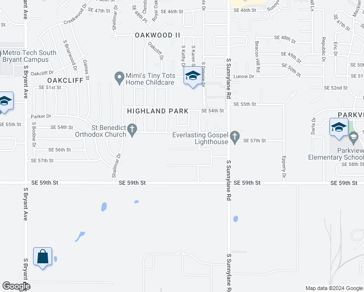 map of restaurants, bars, coffee shops, grocery stores, and more near 4115 Cunningham Drive in Oklahoma City
