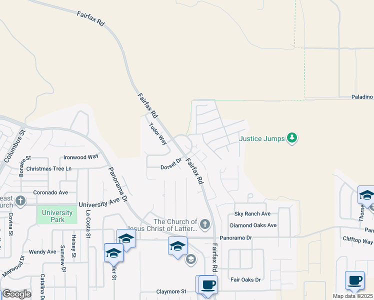 map of restaurants, bars, coffee shops, grocery stores, and more near 6114 Royal Coach Circle in Bakersfield