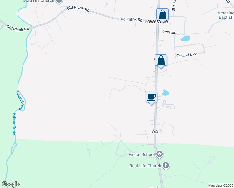 map of restaurants, bars, coffee shops, grocery stores, and more near 6428 McIntosh Road in Stanley