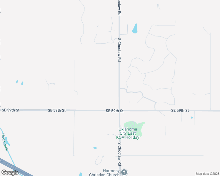map of restaurants, bars, coffee shops, grocery stores, and more near 15216 Southeast 58th Street in Choctaw