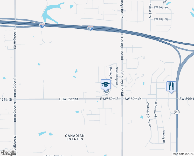 map of restaurants, bars, coffee shops, grocery stores, and more near 5641 Dunlin Road in Oklahoma City