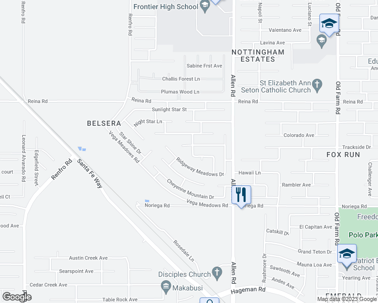 map of restaurants, bars, coffee shops, grocery stores, and more near 5409 Lake Loop Street in Bakersfield