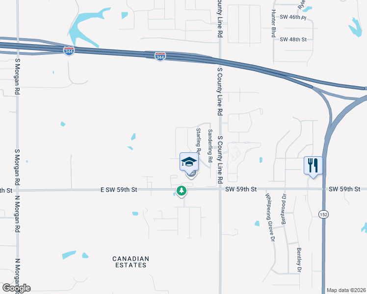 map of restaurants, bars, coffee shops, grocery stores, and more near 5645 Gadwall Road in Oklahoma City