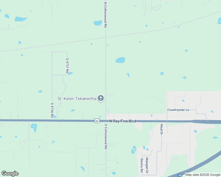 map of restaurants, bars, coffee shops, grocery stores, and more near 110743 South 4760 Road in Muldrow
