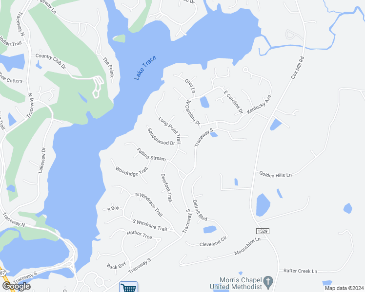 map of restaurants, bars, coffee shops, grocery stores, and more near 2056 Long Point Trail in Sanford