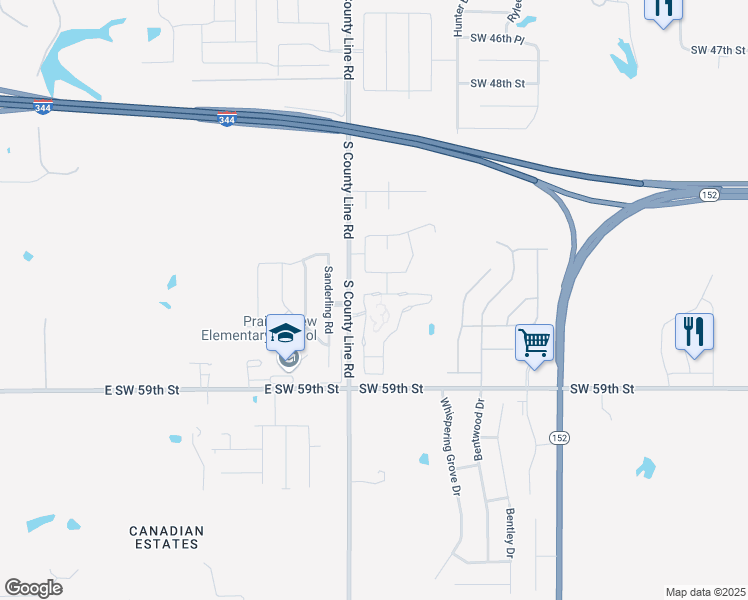 map of restaurants, bars, coffee shops, grocery stores, and more near 8932 Southwest 55th Street in Oklahoma City