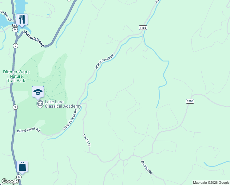 map of restaurants, bars, coffee shops, grocery stores, and more near 415 Boulder Ridge in Lake Lure