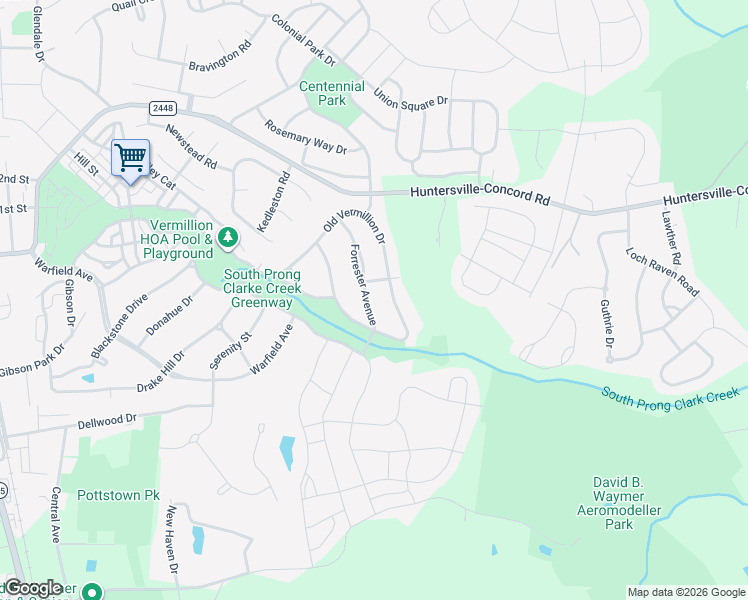 map of restaurants, bars, coffee shops, grocery stores, and more near 14435 Old Vermillion Drive in Huntersville