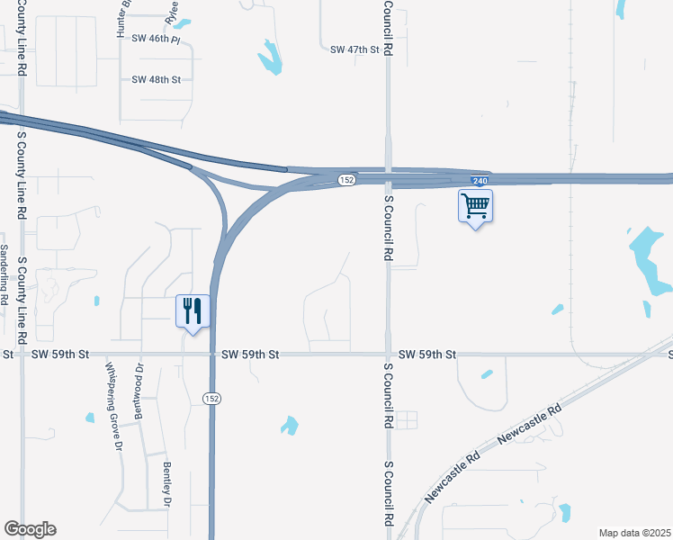 map of restaurants, bars, coffee shops, grocery stores, and more near 5507 Clearwater Drive in Oklahoma City