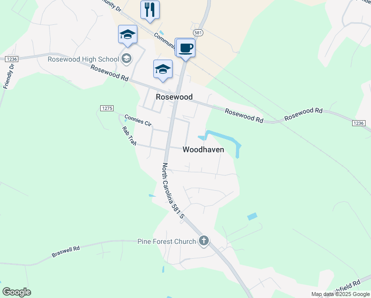 map of restaurants, bars, coffee shops, grocery stores, and more near 200 Muriel Hooks Drive in Goldsboro