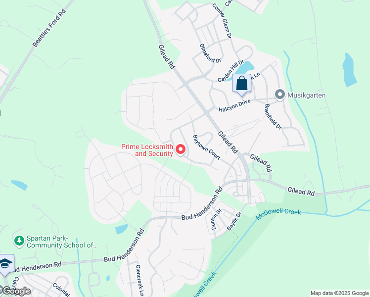 map of restaurants, bars, coffee shops, grocery stores, and more near 14005 Wyncrest Drive in Huntersville