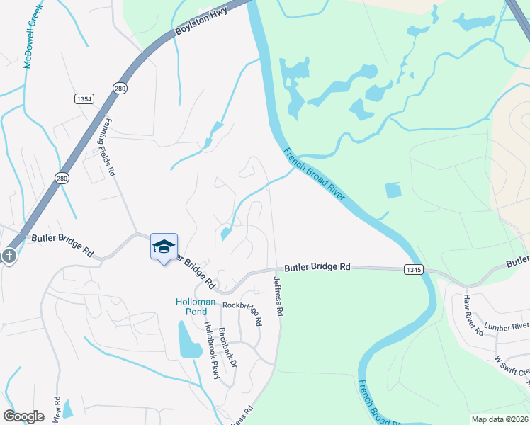 map of restaurants, bars, coffee shops, grocery stores, and more near 145 Farm Lane in Mills River