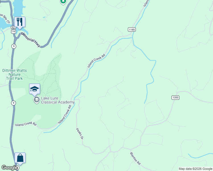 map of restaurants, bars, coffee shops, grocery stores, and more near 415 Boulder Ridge in Lake Lure