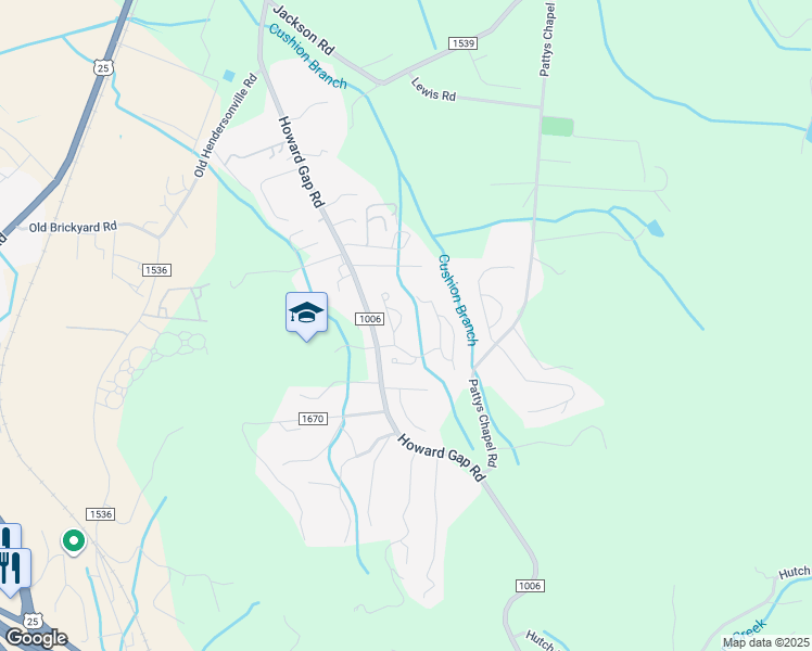 map of restaurants, bars, coffee shops, grocery stores, and more near 40 Foxden Drive in Fletcher
