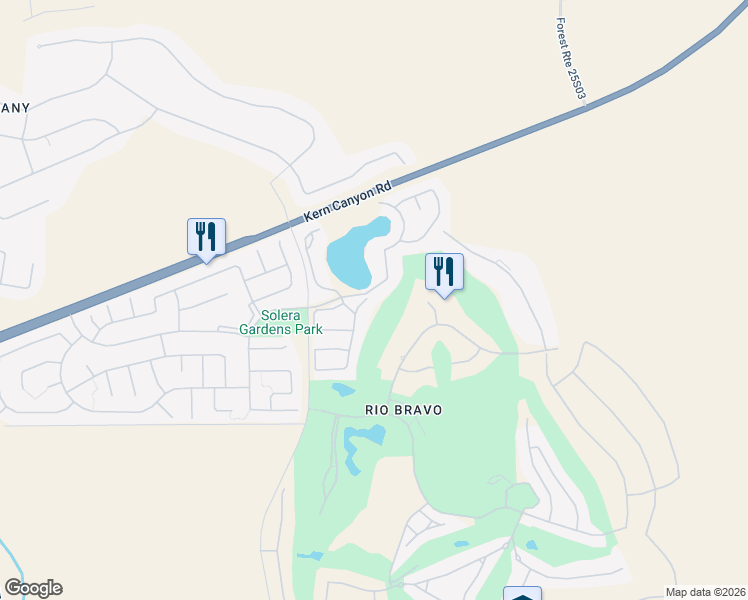 map of restaurants, bars, coffee shops, grocery stores, and more near 14718 Las Palmas Drive in Bakersfield