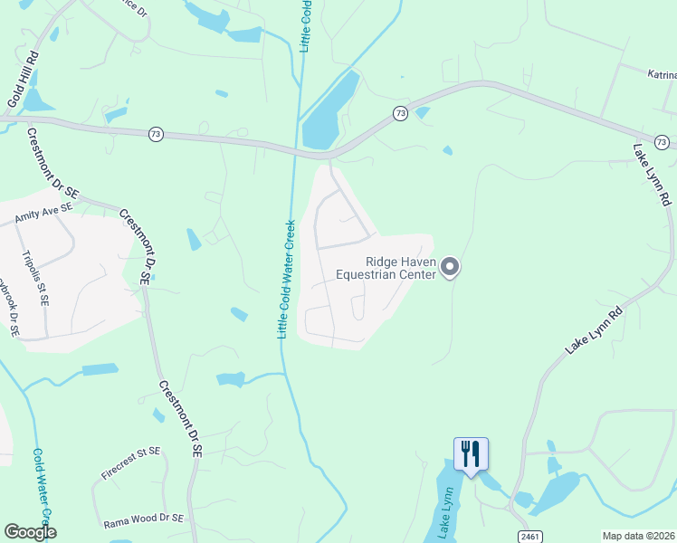 map of restaurants, bars, coffee shops, grocery stores, and more near 806 Oak Embers Drive Southeast in Concord