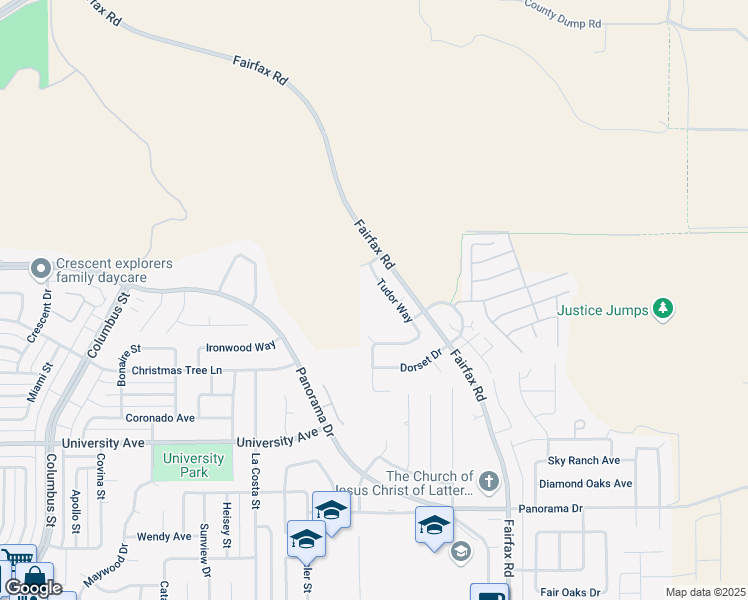 map of restaurants, bars, coffee shops, grocery stores, and more near 6350 Tudor Way in Bakersfield
