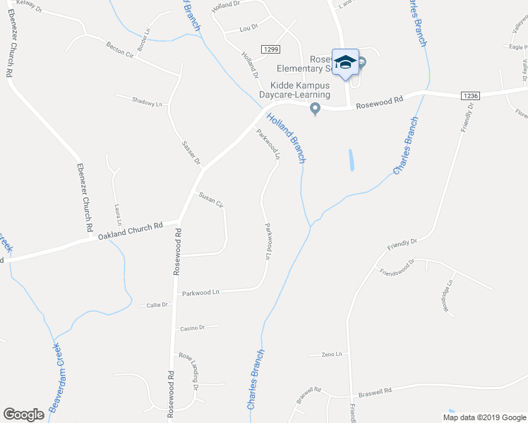 map of restaurants, bars, coffee shops, grocery stores, and more near 514 Parkwood Lane in Goldsboro