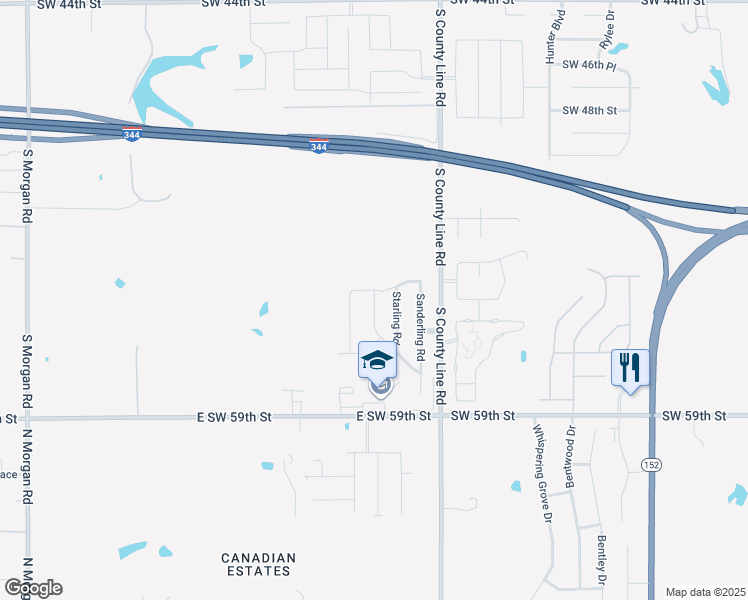 map of restaurants, bars, coffee shops, grocery stores, and more near 5645 Gadwall Road in Oklahoma City