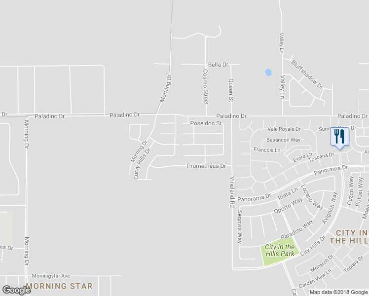 map of restaurants, bars, coffee shops, grocery stores, and more near 9307 Hercules Street in Bakersfield