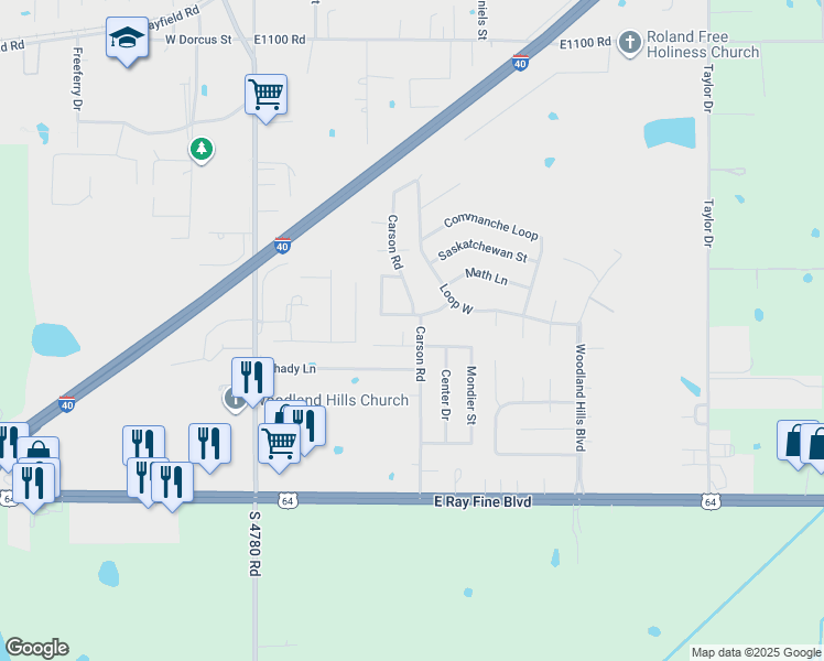 map of restaurants, bars, coffee shops, grocery stores, and more near 101 Adirondack Loop in Roland