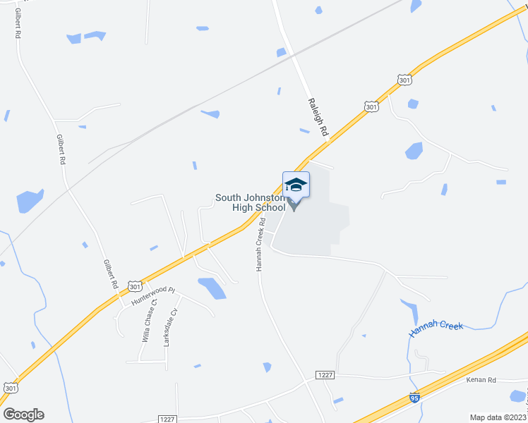 map of restaurants, bars, coffee shops, grocery stores, and more near 6 Hannah Creek Road in Benson