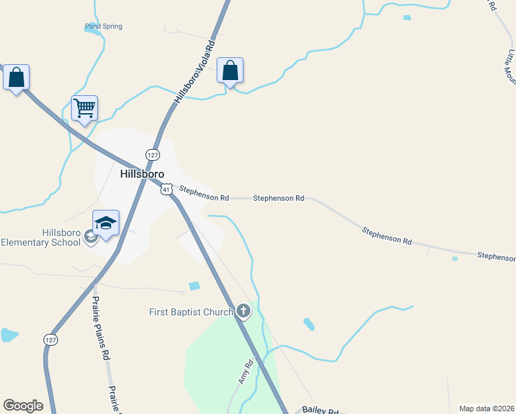 map of restaurants, bars, coffee shops, grocery stores, and more near 358 Stephenson Rd in Hillsboro