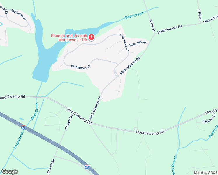 map of restaurants, bars, coffee shops, grocery stores, and more near 1274 Mark Edwards Road in Goldsboro
