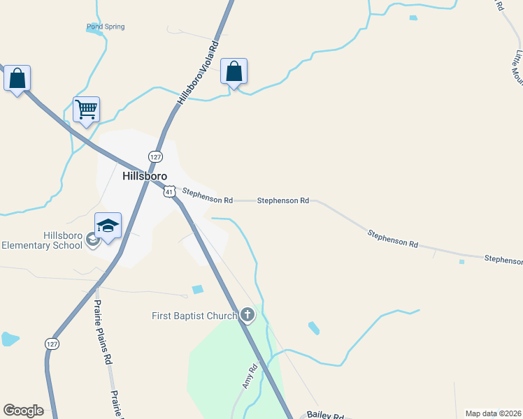 map of restaurants, bars, coffee shops, grocery stores, and more near 358 Stephenson Road in Hillsboro