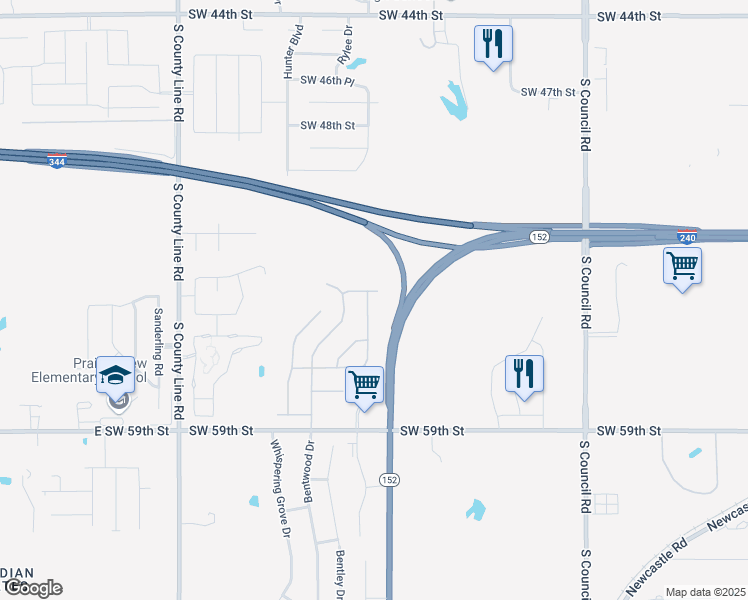 map of restaurants, bars, coffee shops, grocery stores, and more near 5504 Shiloh Drive in Oklahoma City