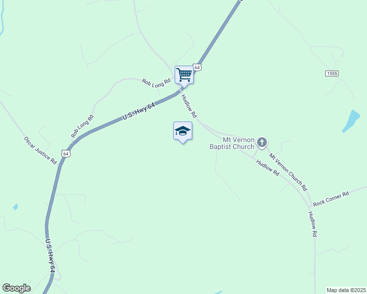 map of restaurants, bars, coffee shops, grocery stores, and more near 2785 Hudlow Road in Forest City