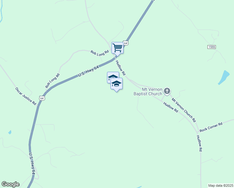 map of restaurants, bars, coffee shops, grocery stores, and more near 2785 Hudlow Road in Forest City