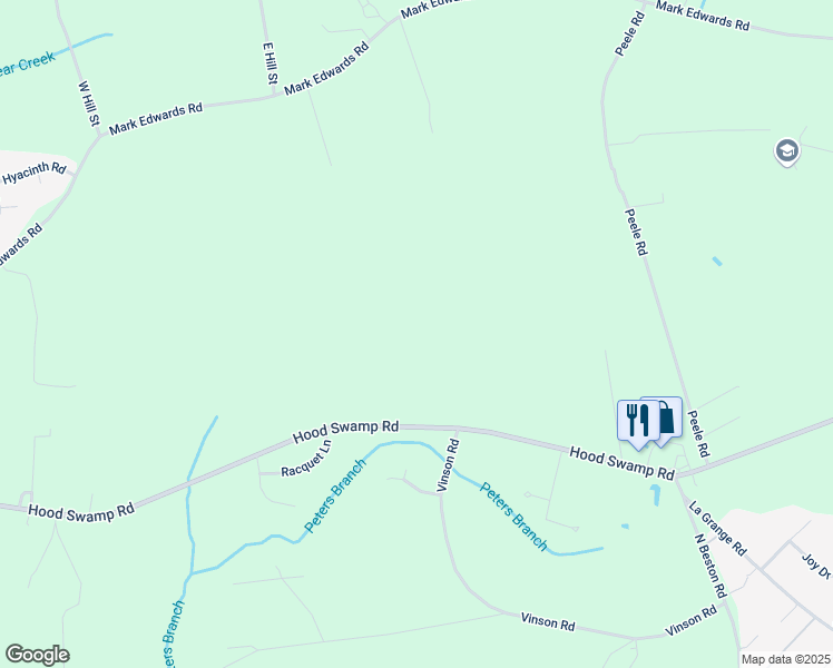 map of restaurants, bars, coffee shops, grocery stores, and more near 1193 Hood Swamp Road in Goldsboro