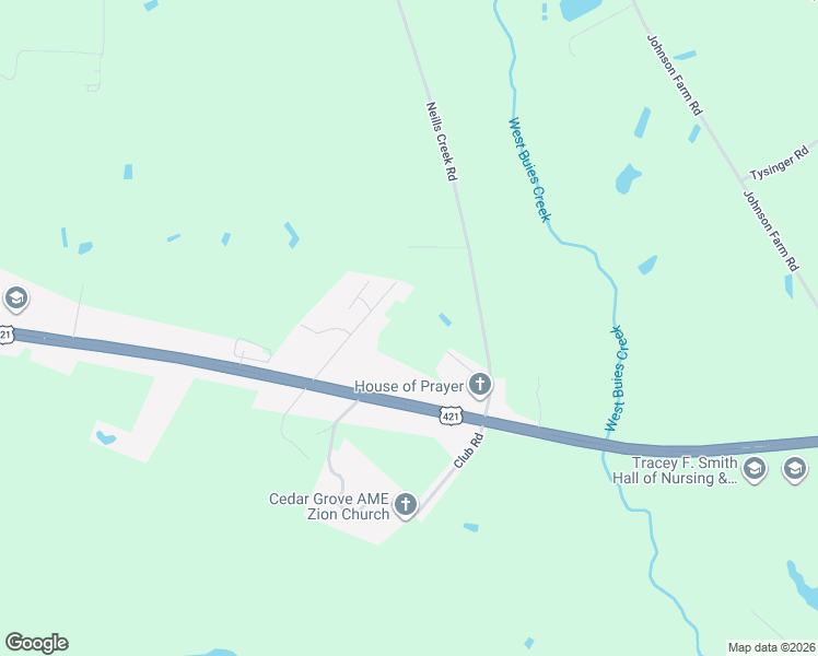 map of restaurants, bars, coffee shops, grocery stores, and more near 152 Cedar Grove School Road in Lillington