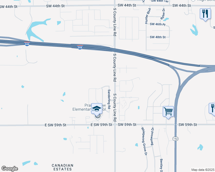 map of restaurants, bars, coffee shops, grocery stores, and more near 8805 Southwest 55th Street in Oklahoma City
