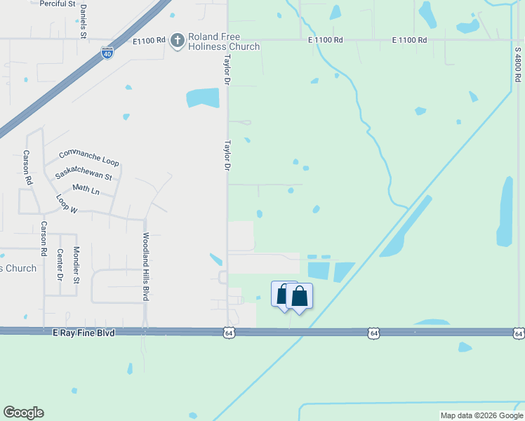 map of restaurants, bars, coffee shops, grocery stores, and more near 601 Taylor Drive in Roland