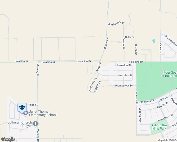 map of restaurants, bars, coffee shops, grocery stores, and more near 8904 Brown Hills Drive in Bakersfield
