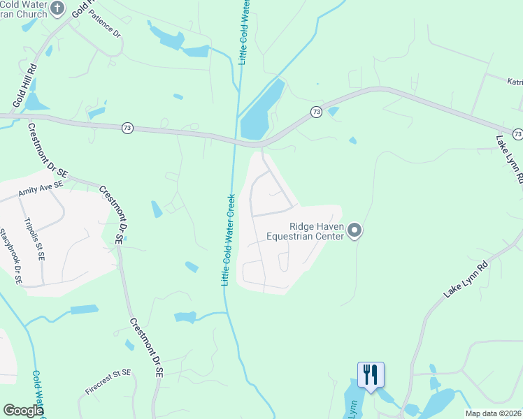 map of restaurants, bars, coffee shops, grocery stores, and more near 859 Swaying Oaks Court Southeast in Concord